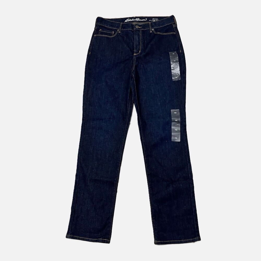 Eddie Bauer Revival High Rise Straight Dark Wash Jeans Size 10 NWT